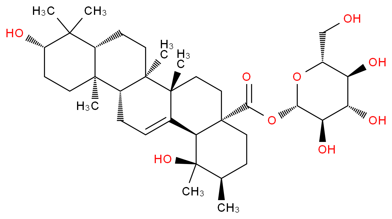 Pomolic acid 28-O-β-D-glucopyranosyl ester_Molecular_structure_CAS_83725-24-0)
