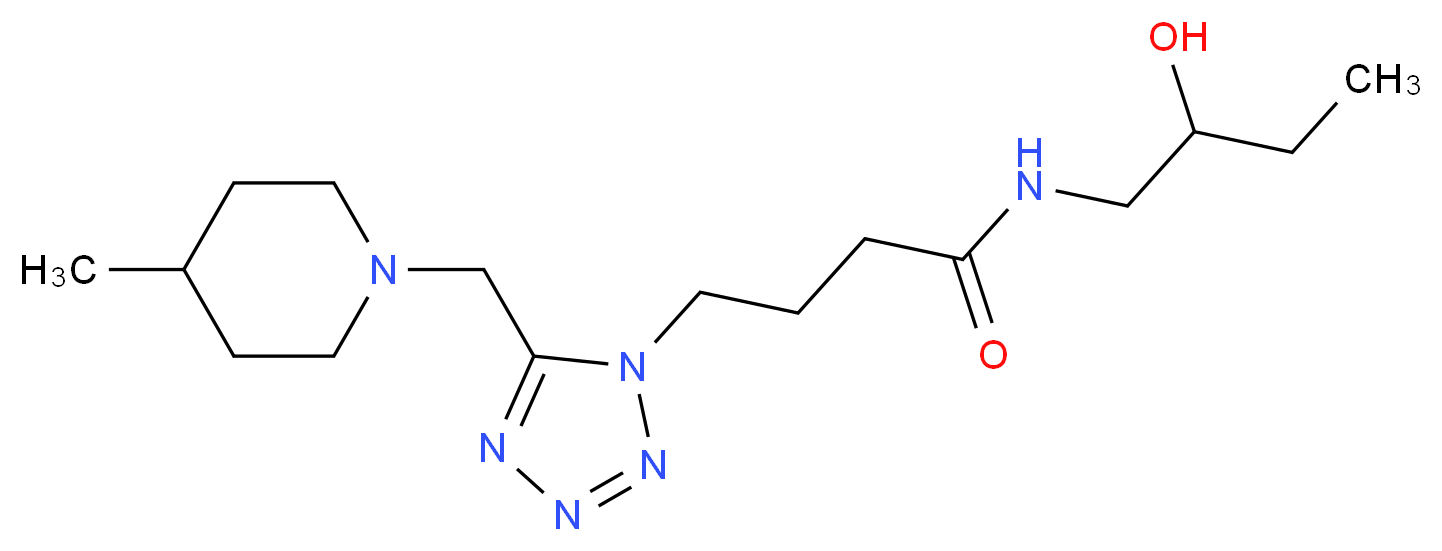 N-(2-hydroxybutyl)-4-{5-[(4-methyl-1-piperidinyl)methyl]-1H-tetrazol-1-yl}butanamide_Molecular_structure_CAS_)