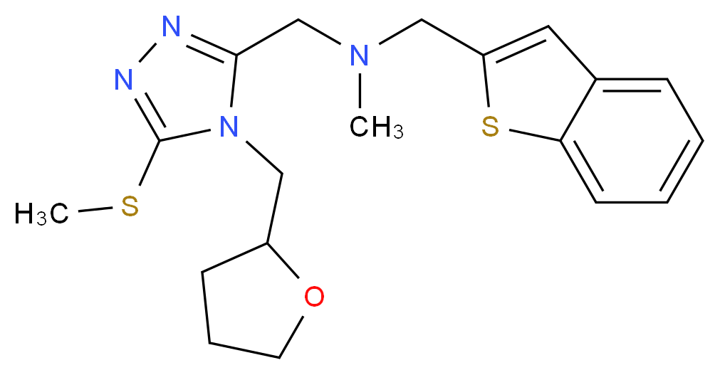 (1-benzothien-2-ylmethyl)methyl{[5-(methylthio)-4-(tetrahydro-2-furanylmethyl)-4H-1,2,4-triazol-3-yl]methyl}amine_Molecular_structure_CAS_)