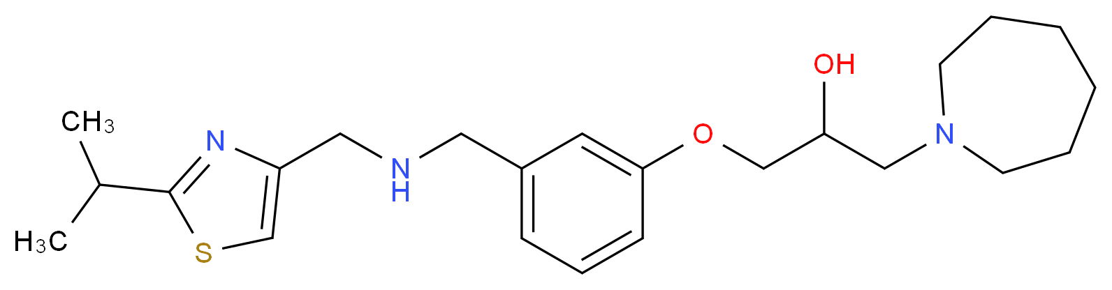 1-(1-azepanyl)-3-[3-({[(2-isopropyl-1,3-thiazol-4-yl)methyl]amino}methyl)phenoxy]-2-propanol_Molecular_structure_CAS_)