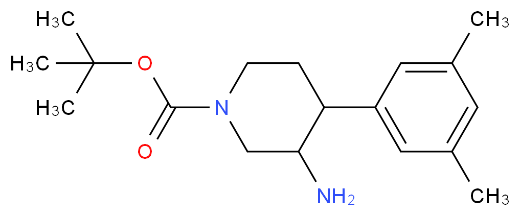 tert-butyl 3-amino-4-(3,5-dimethylphenyl)piperidine-1-carboxylate_Molecular_structure_CAS_)