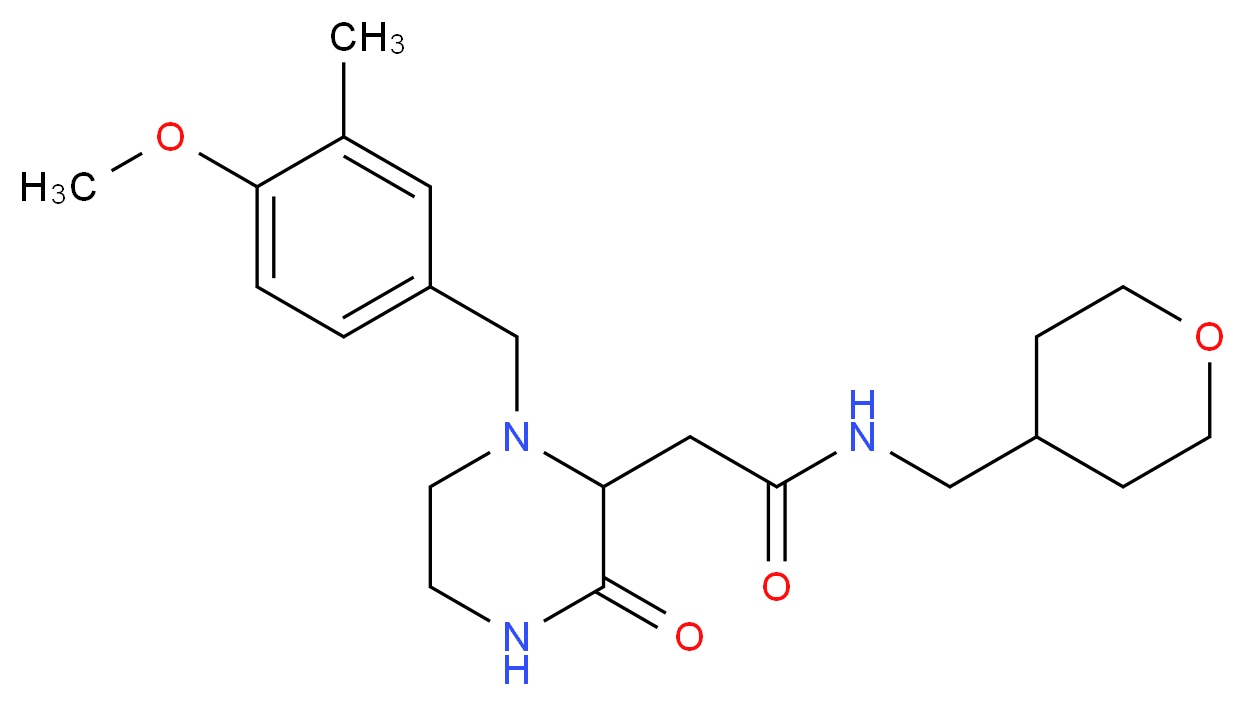 2-[1-(4-methoxy-3-methylbenzyl)-3-oxo-2-piperazinyl]-N-(tetrahydro-2H-pyran-4-ylmethyl)acetamide_Molecular_structure_CAS_)