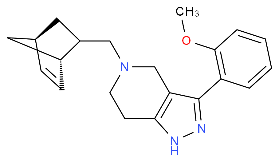 5-[(1S*,4S*)-bicyclo[2.2.1]hept-5-en-2-ylmethyl]-3-(2-methoxyphenyl)-4,5,6,7-tetrahydro-1H-pyrazolo[4,3-c]pyridine_Molecular_structure_CAS_)
