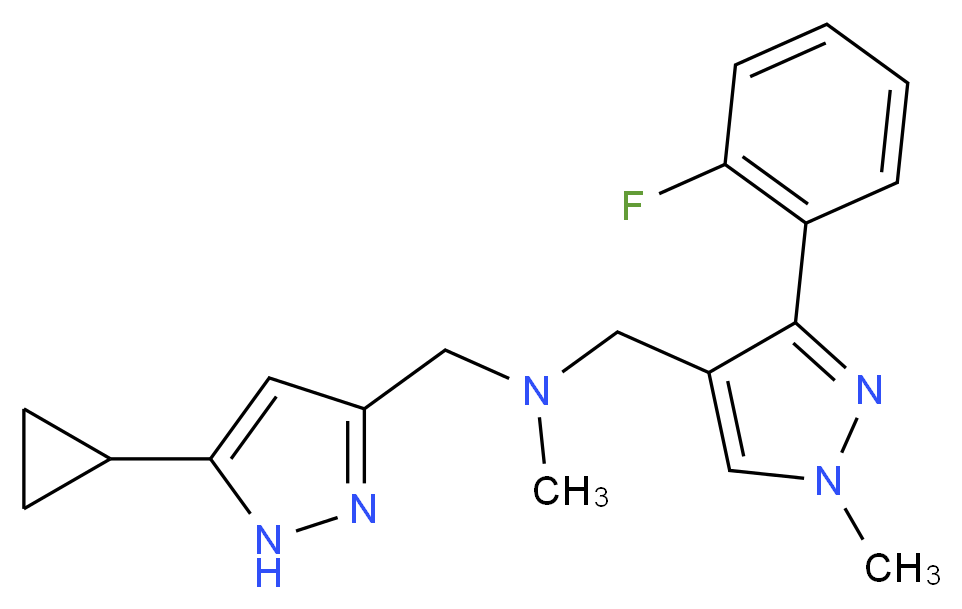 1-(5-cyclopropyl-1H-pyrazol-3-yl)-N-{[3-(2-fluorophenyl)-1-methyl-1H-pyrazol-4-yl]methyl}-N-methylmethanamine_Molecular_structure_CAS_)
