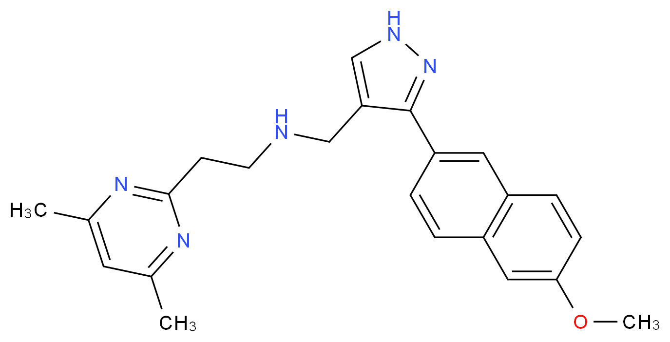 2-(4,6-dimethyl-2-pyrimidinyl)-N-{[3-(6-methoxy-2-naphthyl)-1H-pyrazol-4-yl]methyl}ethanamine_Molecular_structure_CAS_)