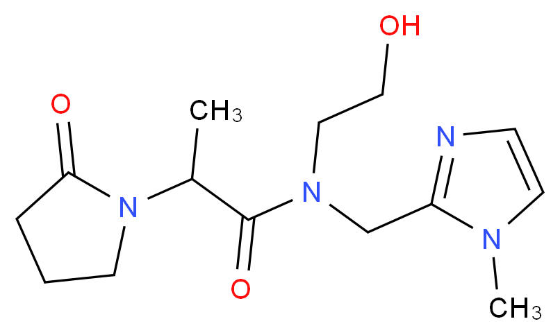 N-(2-hydroxyethyl)-N-[(1-methyl-1H-imidazol-2-yl)methyl]-2-(2-oxopyrrolidin-1-yl)propanamide_Molecular_structure_CAS_)