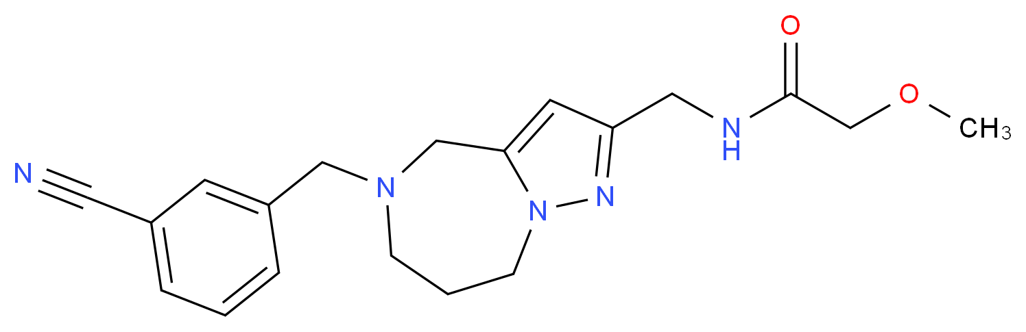 N-{[5-(3-cyanobenzyl)-5,6,7,8-tetrahydro-4H-pyrazolo[1,5-a][1,4]diazepin-2-yl]methyl}-2-methoxyacetamide_Molecular_structure_CAS_)