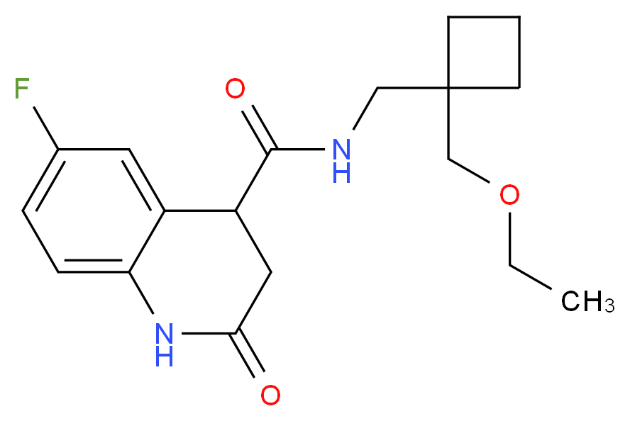 N-{[1-(ethoxymethyl)cyclobutyl]methyl}-6-fluoro-2-oxo-1,2,3,4-tetrahydro-4-quinolinecarboxamide_Molecular_structure_CAS_)