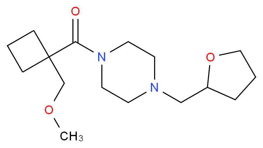 1-{[1-(methoxymethyl)cyclobutyl]carbonyl}-4-(tetrahydrofuran-2-ylmethyl)piperazine_Molecular_structure_CAS_)