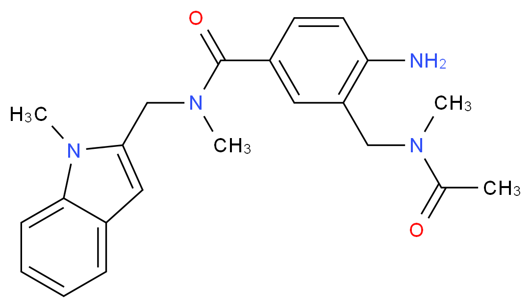 3-[(Acetyl-Methyl-Amino)-Methyl]-4-Amino-N-Methyl-N-(1-Methyl-1h-Indol-2-Ylmethyl)-Benzamide_Molecular_structure_CAS_)