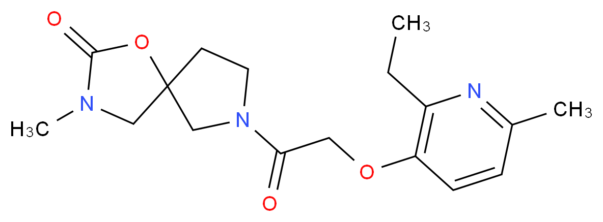 7-{[(2-ethyl-6-methyl-3-pyridinyl)oxy]acetyl}-3-methyl-1-oxa-3,7-diazaspiro[4.4]nonan-2-one_Molecular_structure_CAS_)