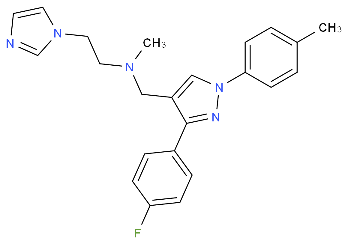 N-{[3-(4-fluorophenyl)-1-(4-methylphenyl)-1H-pyrazol-4-yl]methyl}-2-(1H-imidazol-1-yl)-N-methylethanamine_Molecular_structure_CAS_)