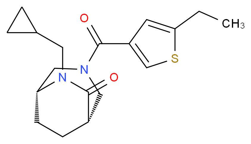 (1S*,5R*)-6-(cyclopropylmethyl)-3-[(5-ethyl-3-thienyl)carbonyl]-3,6-diazabicyclo[3.2.2]nonan-7-one_Molecular_structure_CAS_)