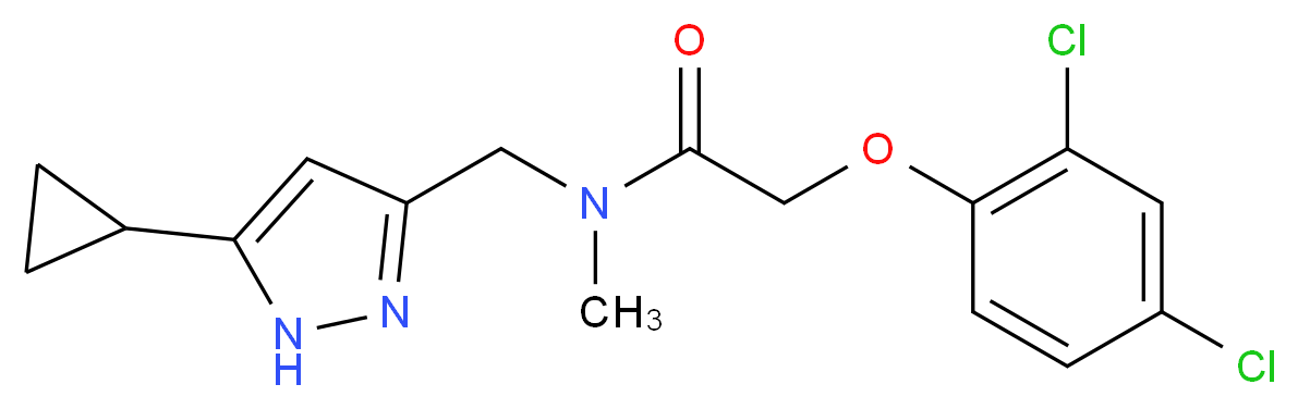 N-[(5-cyclopropyl-1H-pyrazol-3-yl)methyl]-2-(2,4-dichlorophenoxy)-N-methylacetamide_Molecular_structure_CAS_)