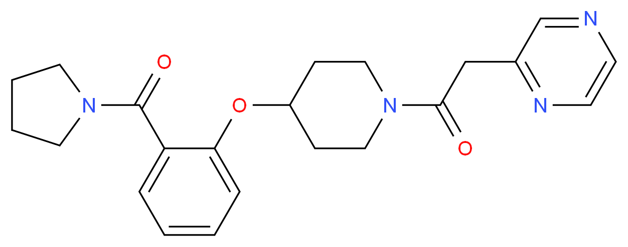 2-(2-oxo-2-{4-[2-(pyrrolidin-1-ylcarbonyl)phenoxy]piperidin-1-yl}ethyl)pyrazine_Molecular_structure_CAS_)