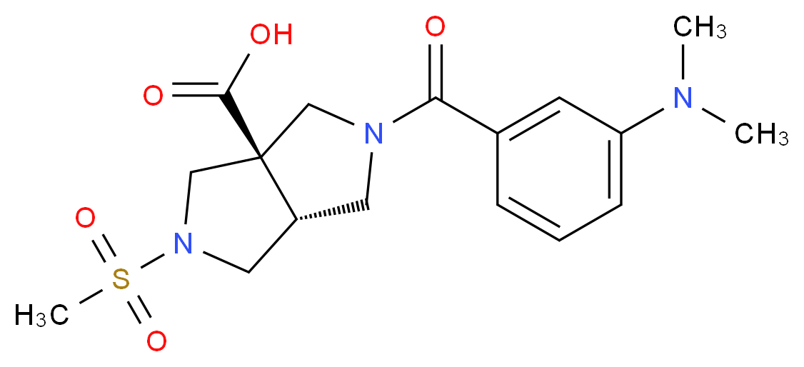 (3aR*,6aR*)-2-[3-(dimethylamino)benzoyl]-5-(methylsulfonyl)hexahydropyrrolo[3,4-c]pyrrole-3a(1H)-carboxylic acid_Molecular_structure_CAS_)