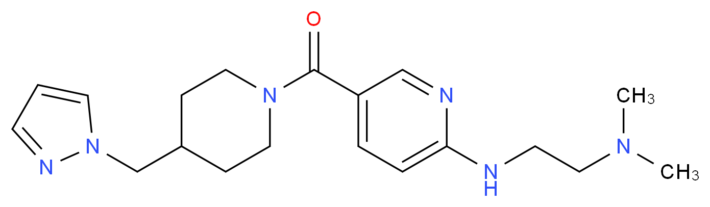 N,N-dimethyl-N'-(5-{[4-(1H-pyrazol-1-ylmethyl)piperidin-1-yl]carbonyl}pyridin-2-yl)ethane-1,2-diamine_Molecular_structure_CAS_)