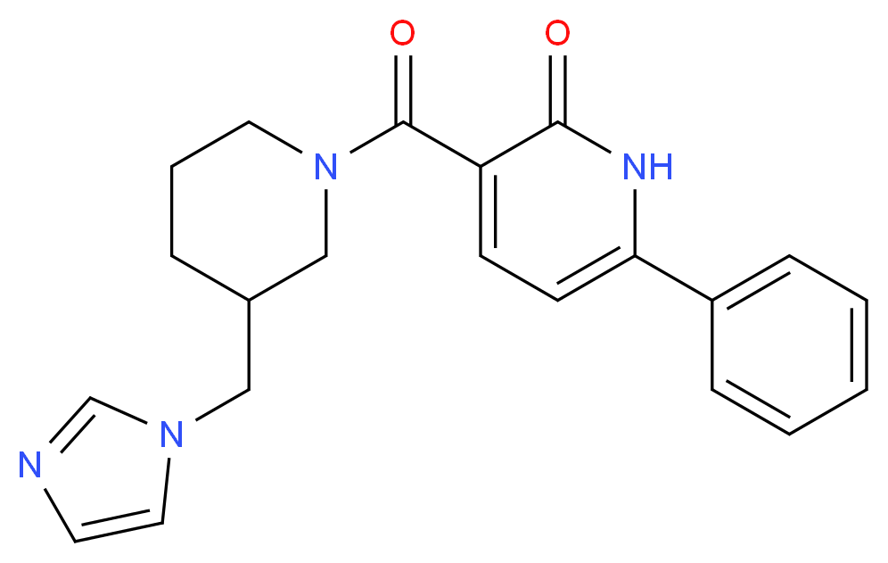 3-{[3-(1H-imidazol-1-ylmethyl)-1-piperidinyl]carbonyl}-6-phenyl-2(1H)-pyridinone_Molecular_structure_CAS_)