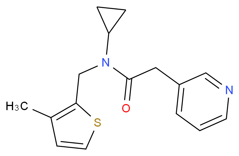 N-cyclopropyl-N-[(3-methyl-2-thienyl)methyl]-2-pyridin-3-ylacetamide_Molecular_structure_CAS_)