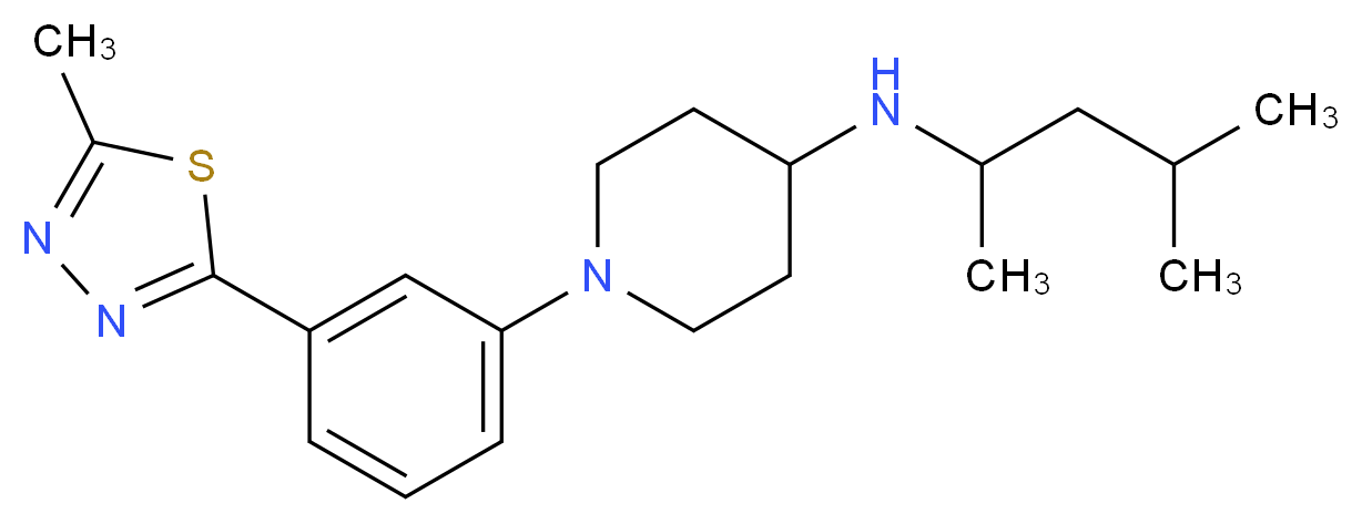N-(1,3-dimethylbutyl)-1-[3-(5-methyl-1,3,4-thiadiazol-2-yl)phenyl]piperidin-4-amine_Molecular_structure_CAS_)