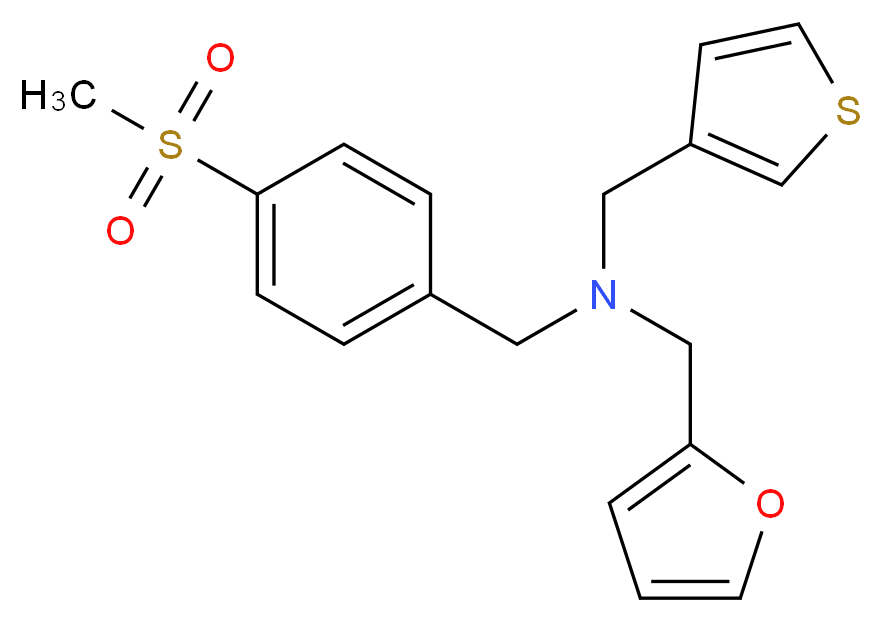 (2-furylmethyl)[4-(methylsulfonyl)benzyl](3-thienylmethyl)amine_Molecular_structure_CAS_)