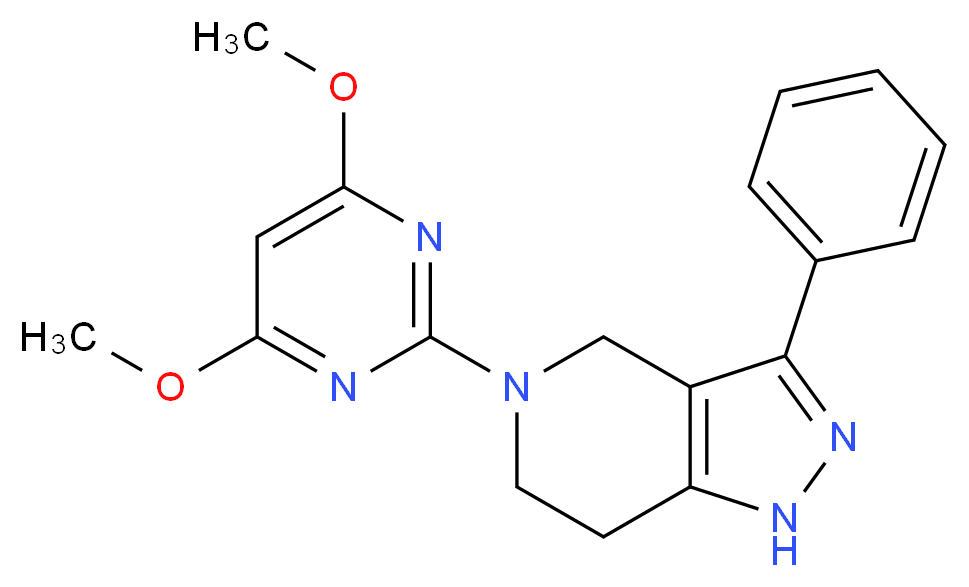5-(4,6-dimethoxy-2-pyrimidinyl)-3-phenyl-4,5,6,7-tetrahydro-1H-pyrazolo[4,3-c]pyridine_Molecular_structure_CAS_)