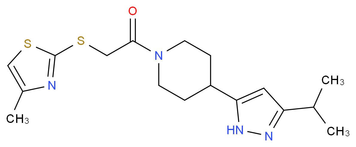4-(3-isopropyl-1H-pyrazol-5-yl)-1-{[(4-methyl-1,3-thiazol-2-yl)thio]acetyl}piperidine_Molecular_structure_CAS_)