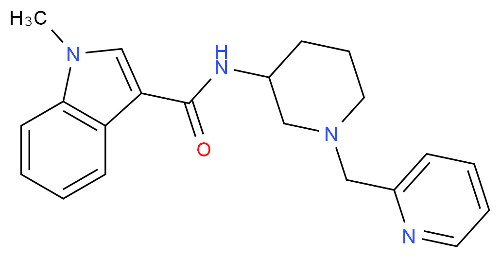 1-methyl-N-[1-(2-pyridinylmethyl)-3-piperidinyl]-1H-indole-3-carboxamide_Molecular_structure_CAS_)