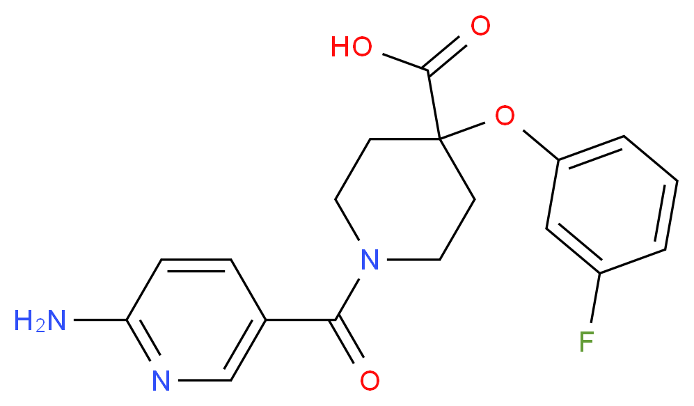 1-[(6-aminopyridin-3-yl)carbonyl]-4-(3-fluorophenoxy)piperidine-4-carboxylic acid_Molecular_structure_CAS_)
