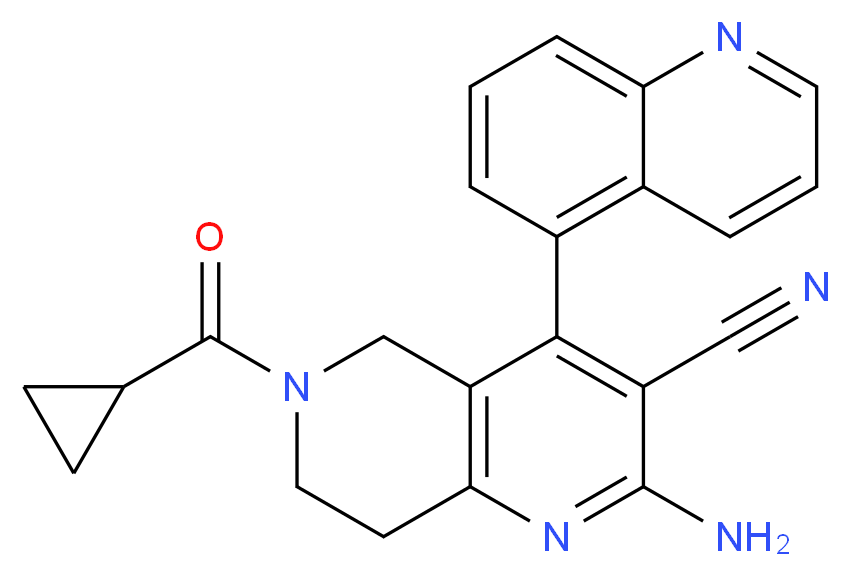 2-amino-6-(cyclopropylcarbonyl)-4-(5-quinolinyl)-5,6,7,8-tetrahydro-1,6-naphthyridine-3-carbonitrile_Molecular_structure_CAS_)
