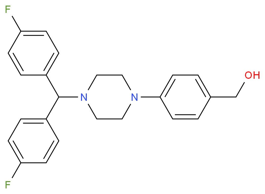 (4-(4-(Bis(4-fluorophenyl)methyl)piperazin-1-yl)phenyl)methanol_Molecular_structure_CAS_914349-62-5)