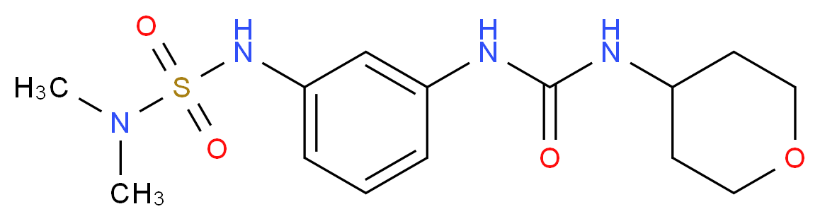 N-(3-{[(dimethylamino)sulfonyl]amino}phenyl)-N'-(tetrahydro-2H-pyran-4-yl)urea_Molecular_structure_CAS_)