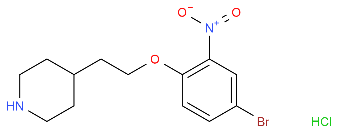 4-Bromo-2-nitrophenyl 2-(4-piperidinyl)ethyl ether hydrochloride_Molecular_structure_CAS_)