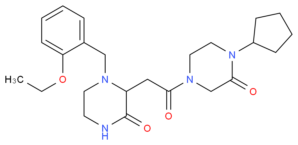 1-cyclopentyl-4-{[1-(2-ethoxybenzyl)-3-oxo-2-piperazinyl]acetyl}-2-piperazinone_Molecular_structure_CAS_)