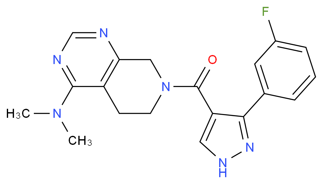 7-{[3-(3-fluorophenyl)-1H-pyrazol-4-yl]carbonyl}-N,N-dimethyl-5,6,7,8-tetrahydropyrido[3,4-d]pyrimidin-4-amine_Molecular_structure_CAS_)