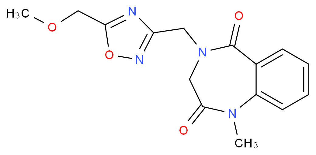 4-{[5-(methoxymethyl)-1,2,4-oxadiazol-3-yl]methyl}-1-methyl-3,4-dihydro-1H-1,4-benzodiazepine-2,5-dione_Molecular_structure_CAS_)