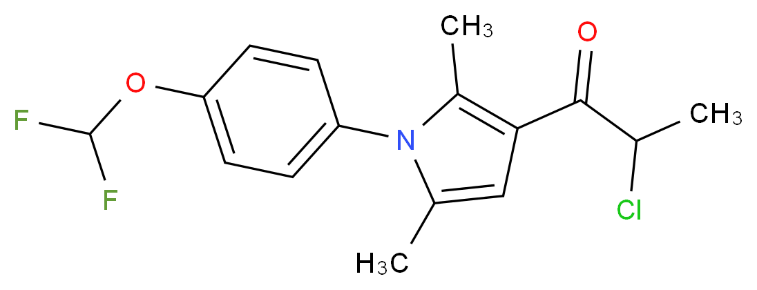 2-chloro-1-{1-[4-(difluoromethoxy)phenyl]-2,5-dimethyl-1H-pyrrol-3-yl}propan-1-one_Molecular_structure_CAS_)