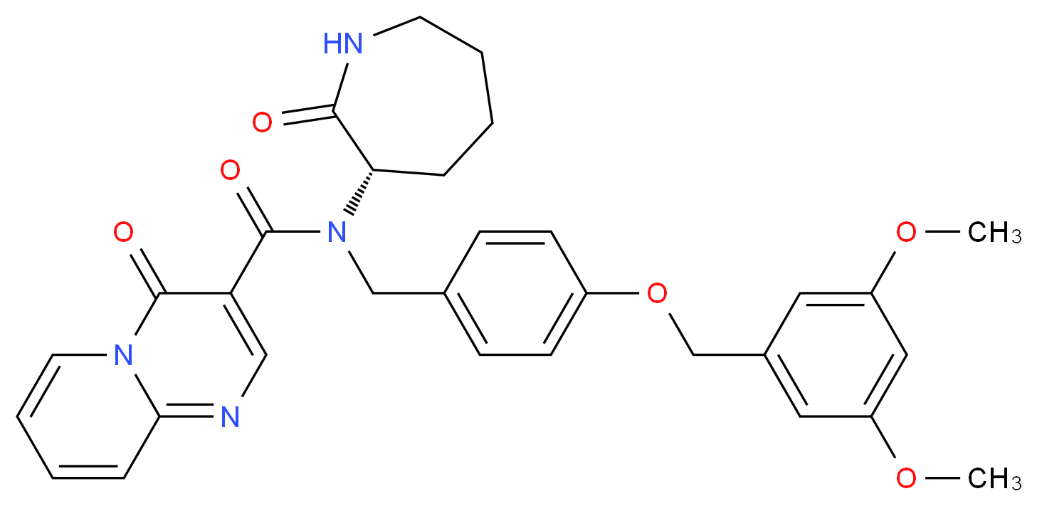 N-{4-[(3,5-dimethoxybenzyl)oxy]benzyl}-4-oxo-N-[(3S)-2-oxo-3-azepanyl]-4H-pyrido[1,2-a]pyrimidine-3-carboxamide_Molecular_structure_CAS_)