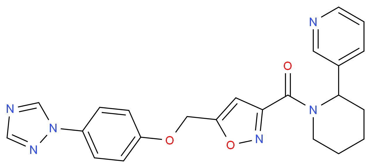 3-{1-[(5-{[4-(1H-1,2,4-triazol-1-yl)phenoxy]methyl}-3-isoxazolyl)carbonyl]-2-piperidinyl}pyridine_Molecular_structure_CAS_)