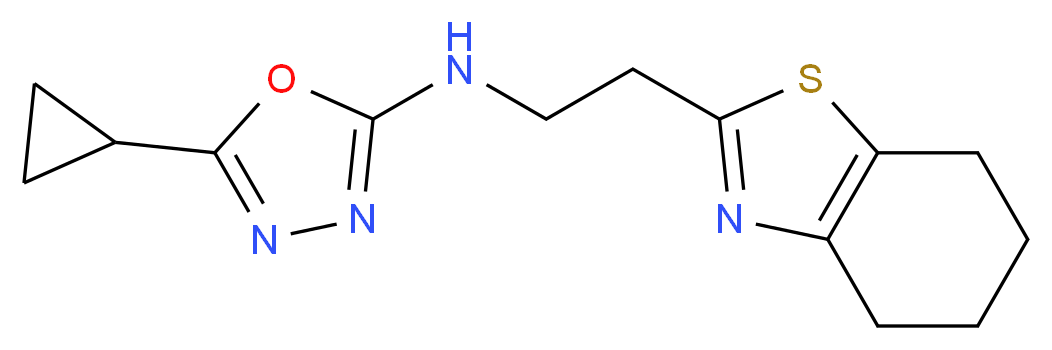 5-cyclopropyl-N-[2-(4,5,6,7-tetrahydro-1,3-benzothiazol-2-yl)ethyl]-1,3,4-oxadiazol-2-amine_Molecular_structure_CAS_)