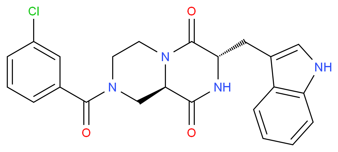 (3S,9aR)-8-(3-chlorobenzoyl)-3-(1H-indol-3-ylmethyl)tetrahydro-2H-pyrazino[1,2-a]pyrazine-1,4(3H,6H)-dione_Molecular_structure_CAS_)