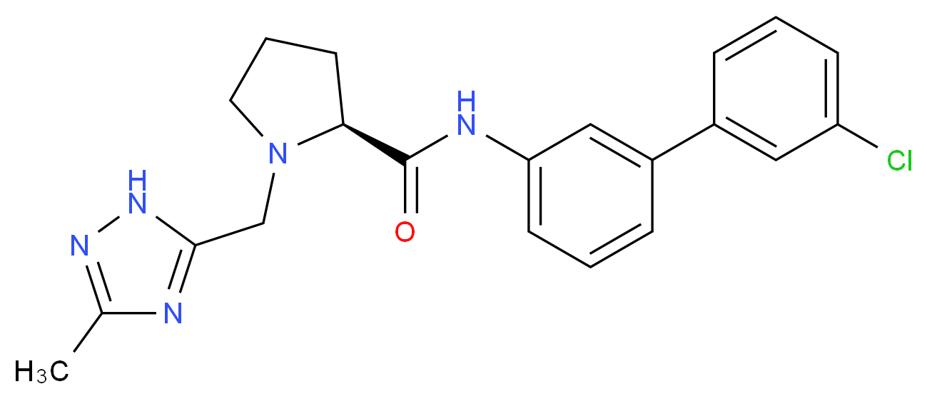 N-(3'-chlorobiphenyl-3-yl)-1-[(3-methyl-1H-1,2,4-triazol-5-yl)methyl]-L-prolinamide_Molecular_structure_CAS_)