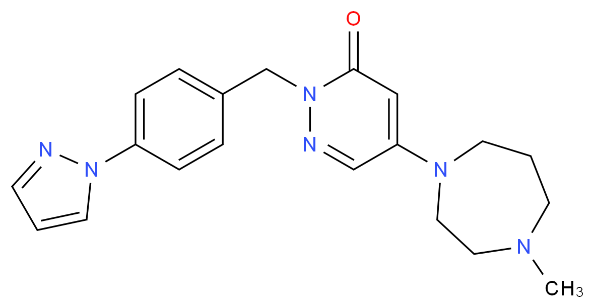 5-(4-methyl-1,4-diazepan-1-yl)-2-[4-(1H-pyrazol-1-yl)benzyl]pyridazin-3(2H)-one_Molecular_structure_CAS_)