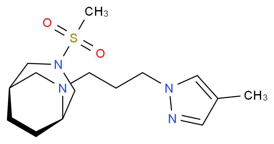 (1R*,5R*)-6-[3-(4-methyl-1H-pyrazol-1-yl)propyl]-3-(methylsulfonyl)-3,6-diazabicyclo[3.2.2]nonane_Molecular_structure_CAS_)
