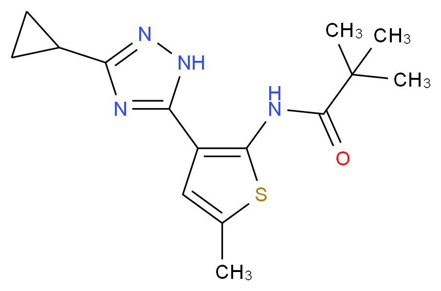 N-[3-(3-cyclopropyl-1H-1,2,4-triazol-5-yl)-5-methyl-2-thienyl]-2,2-dimethylpropanamide_Molecular_structure_CAS_)