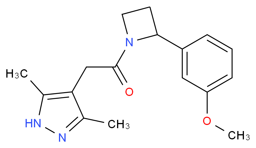 4-{2-[2-(3-methoxyphenyl)azetidin-1-yl]-2-oxoethyl}-3,5-dimethyl-1H-pyrazole_Molecular_structure_CAS_)