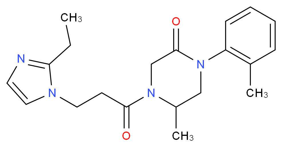 4-[3-(2-ethyl-1H-imidazol-1-yl)propanoyl]-5-methyl-1-(2-methylphenyl)-2-piperazinone_Molecular_structure_CAS_)