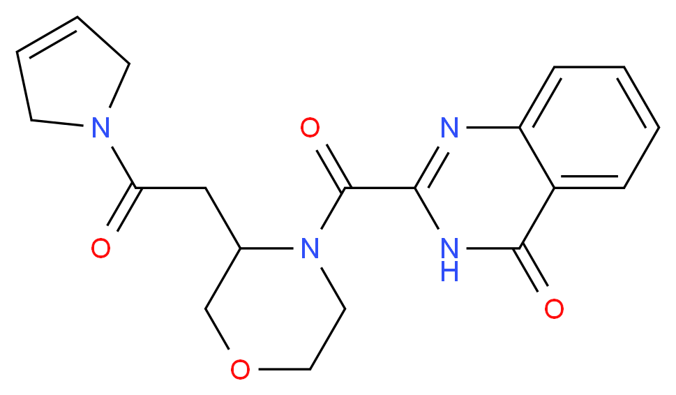 2-({3-[2-(2,5-dihydro-1H-pyrrol-1-yl)-2-oxoethyl]-4-morpholinyl}carbonyl)-4(3H)-quinazolinone_Molecular_structure_CAS_)