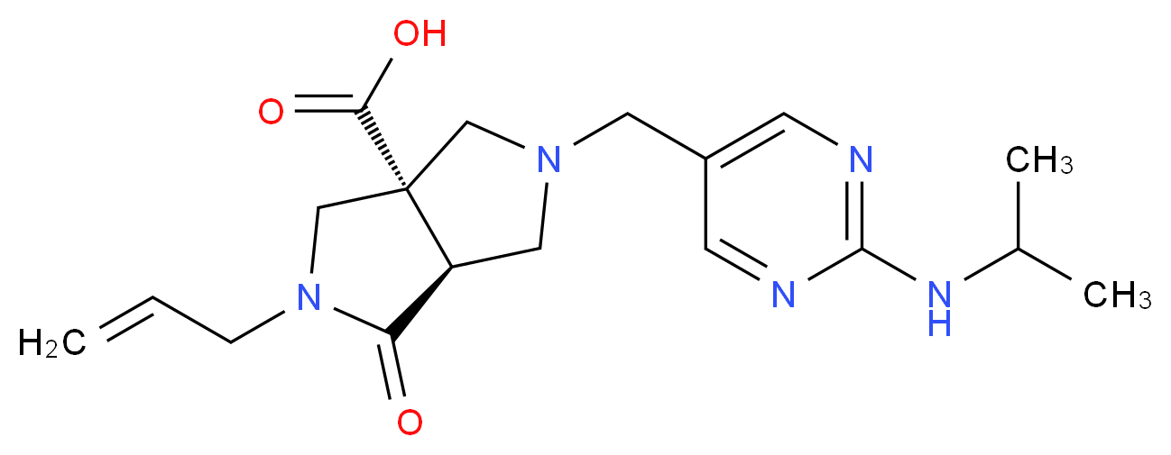 (3aS*,6aS*)-2-allyl-5-{[2-(isopropylamino)pyrimidin-5-yl]methyl}-1-oxohexahydropyrrolo[3,4-c]pyrrole-3a(1H)-carboxylic acid_Molecular_structure_CAS_)