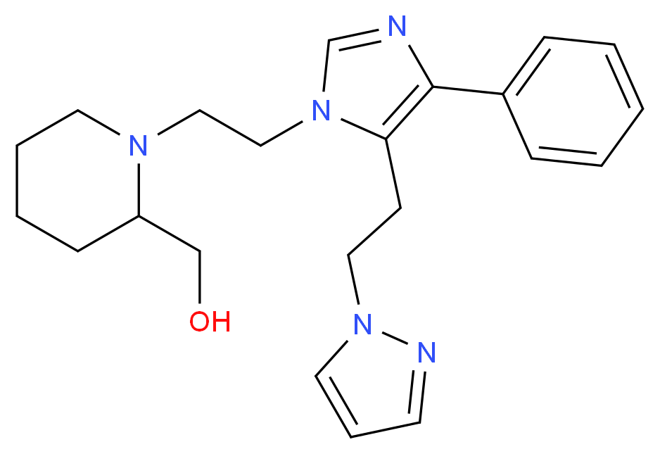 [1-(2-{4-phenyl-5-[2-(1H-pyrazol-1-yl)ethyl]-1H-imidazol-1-yl}ethyl)piperidin-2-yl]methanol_Molecular_structure_CAS_)